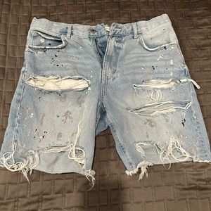 Mens Zara ripped Jean shorts